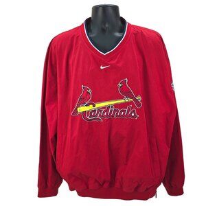 St. Louis Cardinals Nike Windbreaker Jacket Men’s XL Red Pullover Center Swoosh